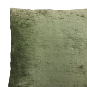 Kissen 50x50, grün, Velour, Rückseite grauer Taft, AU MAISON