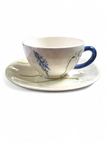Frühstückstasse GIEN ALICE mit Untertasse Decor Blüten