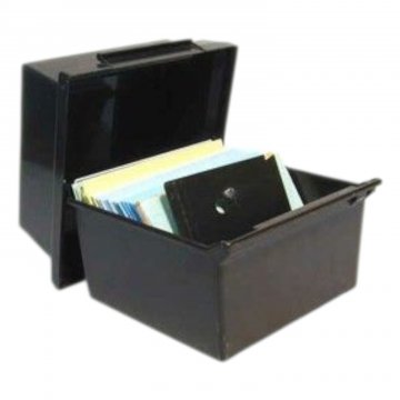 Karteikasten  braun Metall 24x26,H.24cm 