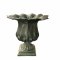 Vase, Amphore, Bronze, grün, Blütenform, H: 38cm