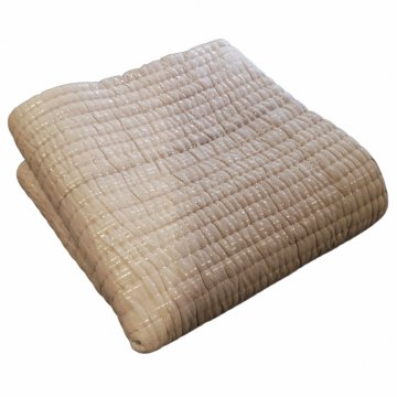 Bettüberwurf 270x270, rosé mit silbernen Metallic Streifen, Baumwolle, wattiert