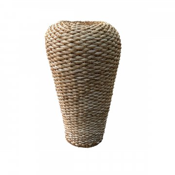Übertopf, Bast, beige / weiß, Naturfaser, H: 63cm
