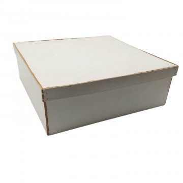 Box mit Deckel, Leder, weiß