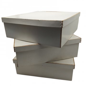 Box mit Deckel, Leder, weiß