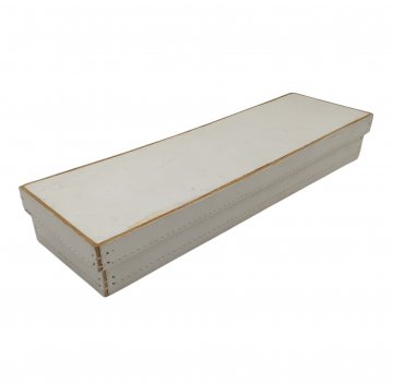Box mit Deckel, Leder, weiß
