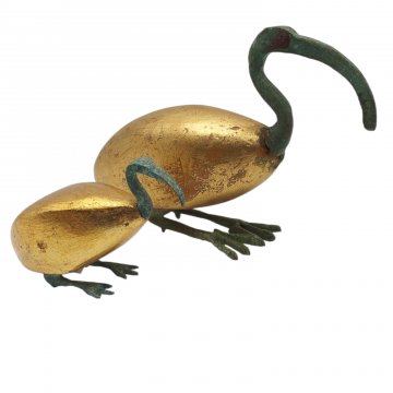 Figur, Ibis, vergoldet, bis 15cm