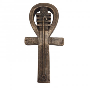 Ägyptisches Ankh Symbol, Schlüssel des Lebens, Polyresin / gold, 24cm