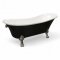 Badewanne,PARIS, Acryl, außen schwarz, verchromte Löwenfüße, incl. nostalgie Standarmatur mit Flügelreglern und Handbrause