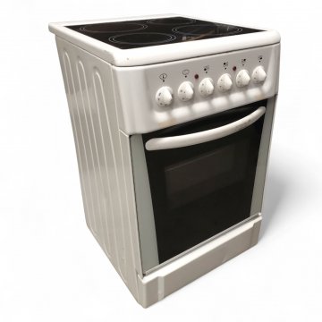 Elektroherd EXQUISIT, Gehäuse weiß, Ceranfeld, Backofen mit Glastür, Schublade unten, H/B/T 82x50x63