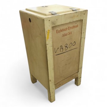 Kühlschrank/Eisschrank ESCHENBACH, Holz beige lackiert, H90xB/T50, Klappe, Tür, 4-füßig, Chromgriff