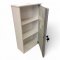 Erste-Hilfe-Schrank, MDF weiß, Glastür satiniert, abschließbar, Hängevorrichtung, H/B/T 49/27/12