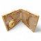 Massageliege, Bezug Leder gelb, Gestell Eiche natur, klappbar zum Transport, H/B/T 80x185x70
