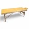 Massageliege, Bezug Leder gelb, Gestell Eiche natur, klappbar zum Transport, H/B/T 80x185x70
