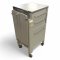 Krankenhausnachtschrank, Metall grau-beige, 2 Schubladen,1 Tür, verstellbares Tablett, rollbar, H/B/T 95x55x55