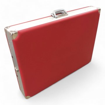 Massageliege, Kunstleder rot, zusammenklappbar(Koffer), Kopfteil verstellbar 