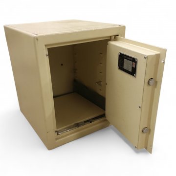 Tresor,Stahl beige, Doppelbartschloß, H/B/T 44x36x40, ca. 35 Kg