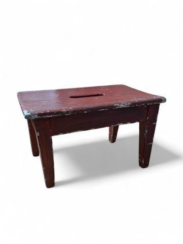 Fusshocker, RED, Fussbank, Holz, rot, rechteckig klein, L 21cm, B 36cm, h 21cm