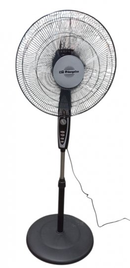 Ventilator / Standventilator schwarz, h max. 135cm verstellbar, Fuß rund, Metall Kunststoff, SK2