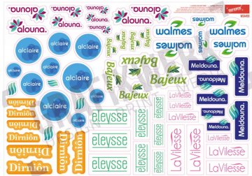 Cover Sticker Kosmetik, Bogen, verschiedene Logos, WSA459  -  RECHTEFREI 