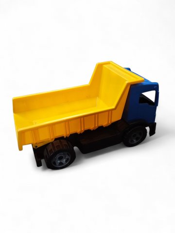 LKW, klappbare Ladefläche, Blaue Kabine, gelbe Ladefläche 26,5x34,5x60cm