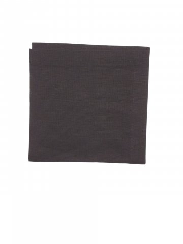 Serviette 40x40cm, Leinen, Schwarz, Saum breit abgenäht