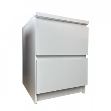 Nachtschrank, Holz, weiß, 2 Schübe
