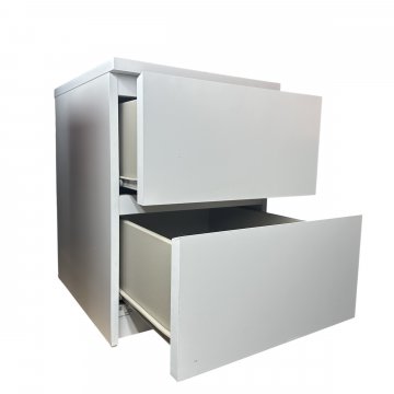 Nachtschrank, Holz, weiß, 2 Schübe