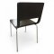 Stuhl CALLIGARIS, Schale wenge dkl.braun gebeizt, gebogen, Öffnung mittig, Metallgestell silbergrau
