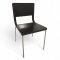 Stuhl CALLIGARIS, Schale wenge dkl.braun gebeizt, gebogen, Öffnung mittig, Metallgestell silbergrau