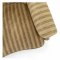 Sessel, Vollpolster Stoff beige/grün gestreift, Rücken gebogen, Arml. gerundet, Kugelfüße oval konisch