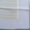 Tischdecke ca. 140x140 Leinen, grob, creme, mittig graphisches Muster in gelb + grau