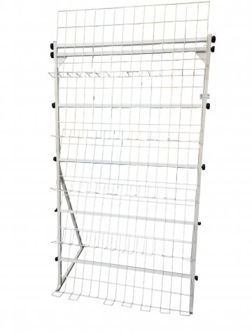 Prospektständer, weiß Metall, Standfuß,100x20cm