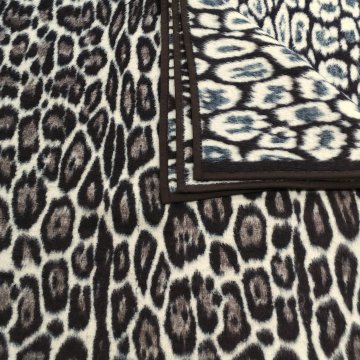 Decke 220x230 Webpelz, creme dunkelbraunes Leomuster