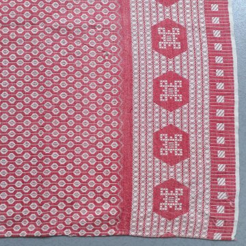 Tischdecke 160x110 rot weißes Wabenmuster