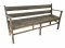 Gerichtsbank Holz, Lattensitz u. Lehne,170x50cm, h 85cm 2x naturfb., 5x weiß