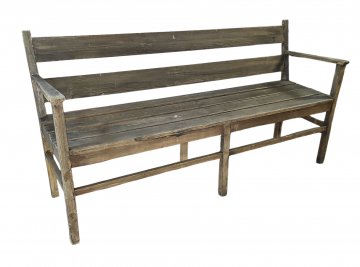 Gerichtsbank Holz, Lattensitz u. Lehne,170x50cm, h 85cm 2x naturfb., 5x weiß