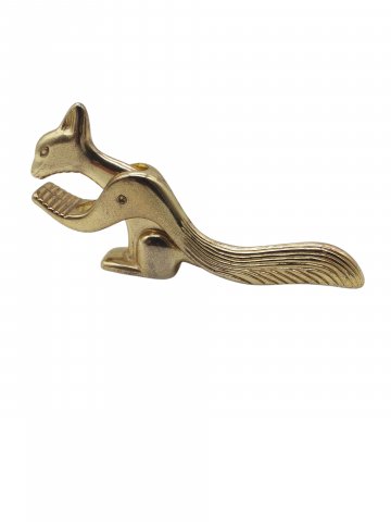 Nussknacker, &quot;Eichhörnchen&quot;, Metall, Farbe: Gold,15cm