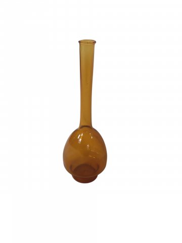 Glasvase VIERZEHN, bernsteinfarbig, h 20 cm, D 7 cm, bauchig