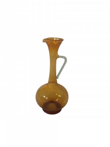 Glasvase ELF, bernsteinfarbig, h 17 cm, D 7 cm,bauchig, mit Henkel