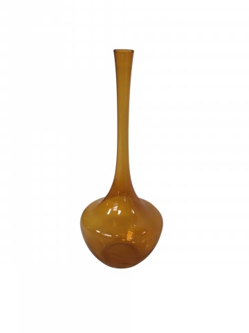 Glasvase ZEHN, bernsteinfarbig, h 27 cm, D 12 cm, bauchig
