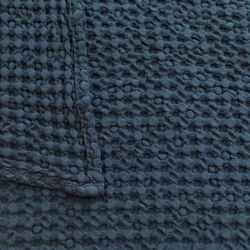 Plaid 140x200 marineblau, gecrincelte BW, stonewashed
