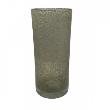 Vase Glas Zylinder Beige Bubble H35 D 15 Dutz