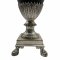 Vase, Pokal, schwarz, silber verziert, H 38,5cm