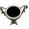 Vase, Pokal, schwarz, silber verziert, H 38,5cm