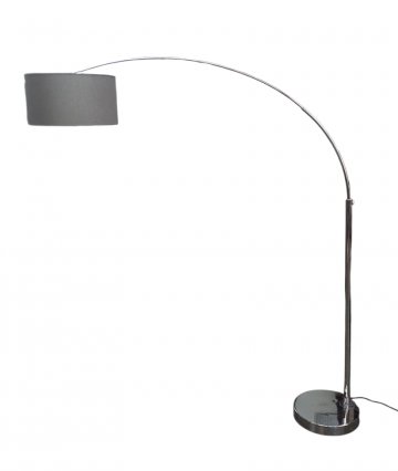 Bogenlampe Chromtellerfuss und -bogen, Schirm 39100923(ø ca.40cm), h 175 cm