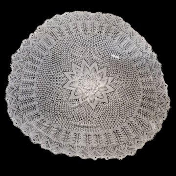 Tischdecke, Ø 140cm, weiß, geklöppelt