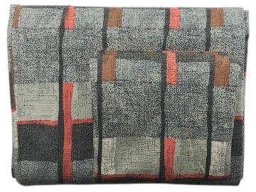 Bettwäschegarnitur 120x185cm + Kissen 70x70cm, grün-grundig kariert, rot-braunes Streifenmuster, 
