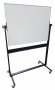 Whiteboard, DENN, (90x120cm), auf schwarzem Gestell, Mobil und drehbar, 4 Rollen mit Feststellbremse, mit Ablage, 64x138x198cm