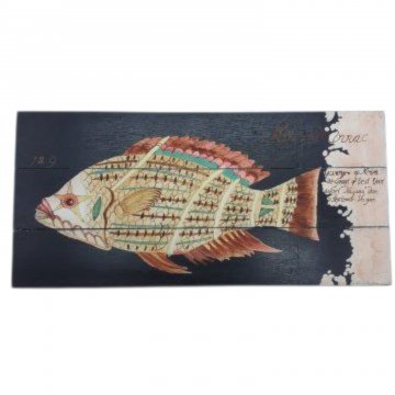 Bild / Holztafel, Fisch, diverse