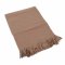 Fleecedecke 165x200cm beige flauschiges Polyester, Fransen